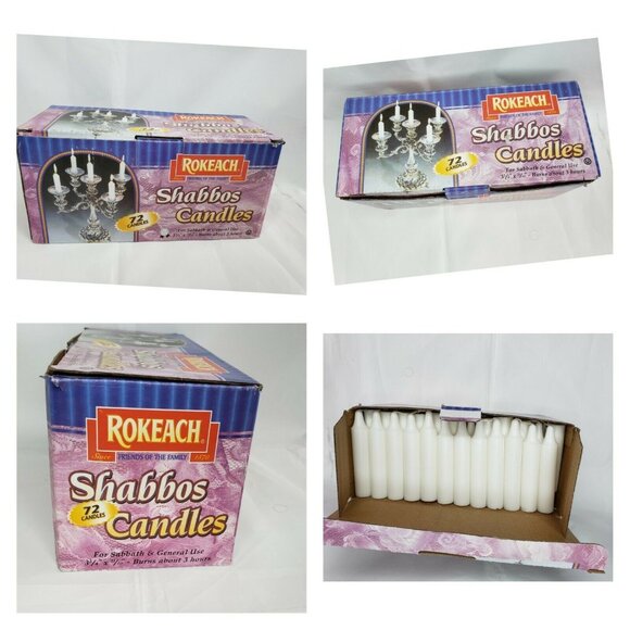 1 Sabbath 3 3/4” 5/8” Candles White 72 Count Shabbos Rokeach 3 Hr Burning Time - Picture 2 of 8